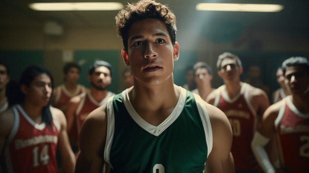 Foto gratuita retrato de un joven jugador de baloncesto