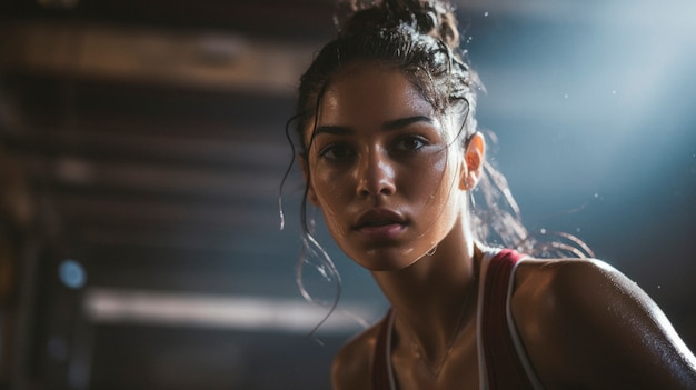 Retrato de una joven jugadora de baloncesto