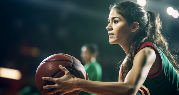 Retrato de una joven jugadora de baloncesto