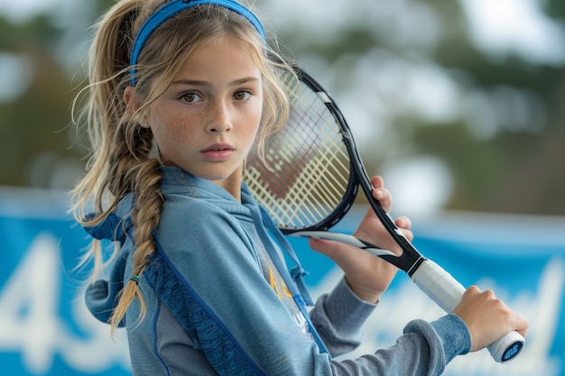 Retrato de un joven jugando al tenis profesional