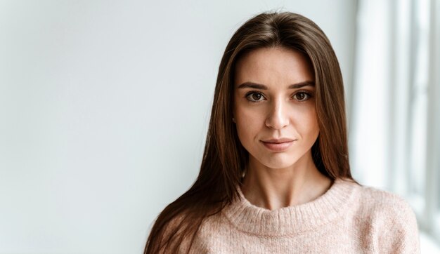 Retrato, joven, mujer de negocios