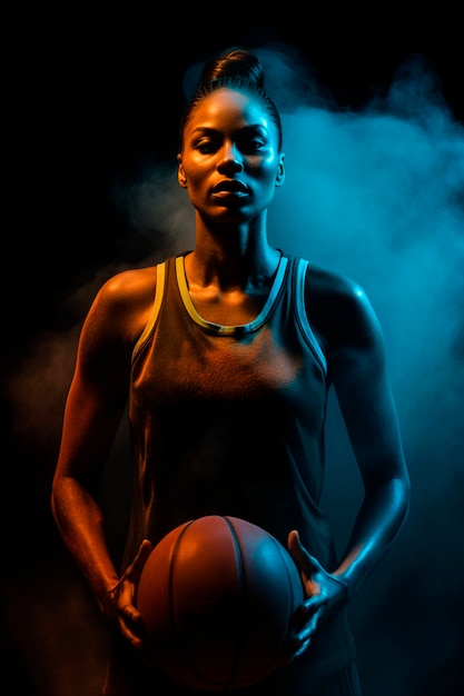 Foto gratuita retrato de un jugador de baloncesto