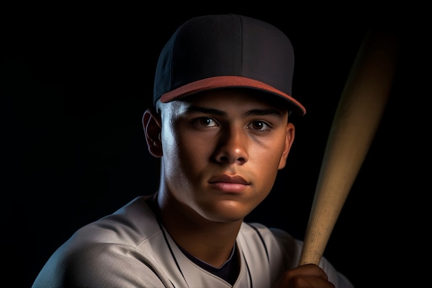 Foto gratuita retrato de jugador de béisbol de plano medio