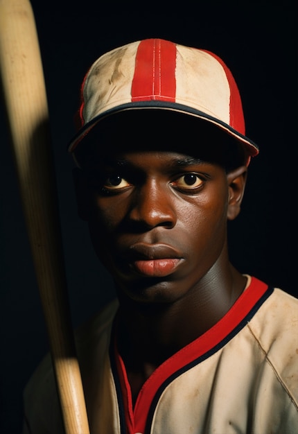 Foto gratuita retrato de un jugador de béisbol