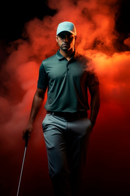 Foto gratuita retrato de un jugador de golf