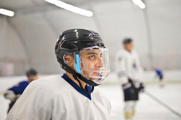 retrato de jugador de hockey