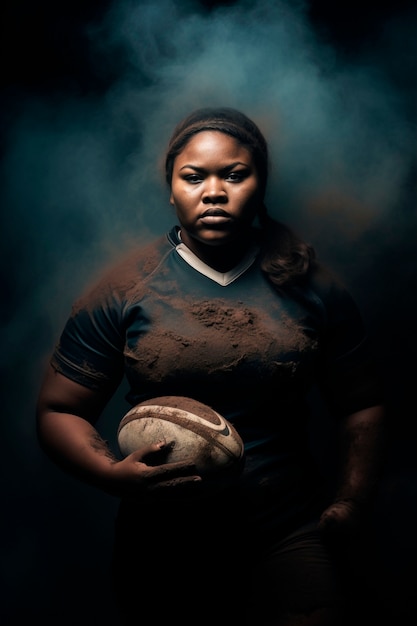 Foto gratuita retrato de un jugador de rugby