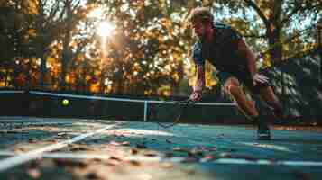 Foto gratuita retrato de un jugador de tenis atlético