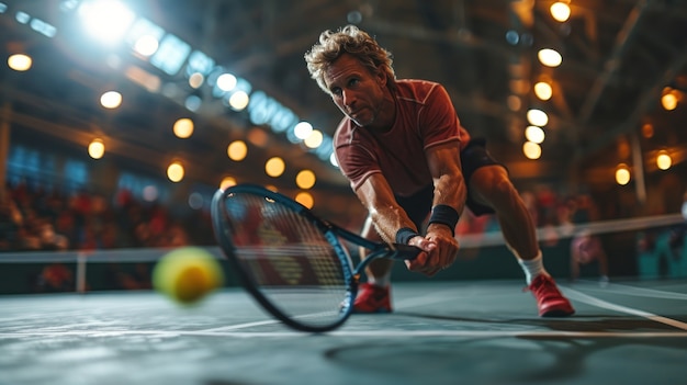 Foto gratuita retrato de un jugador de tenis atlético