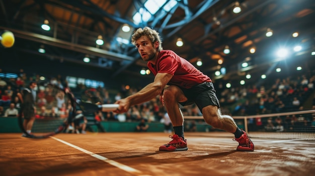 Foto gratuita retrato de un jugador de tenis atlético