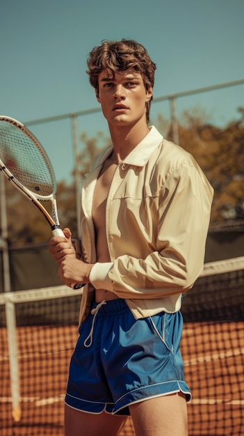 Foto gratuita retrato de un jugador de tenis