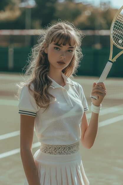 Foto gratuita retrato de una jugadora de tenis