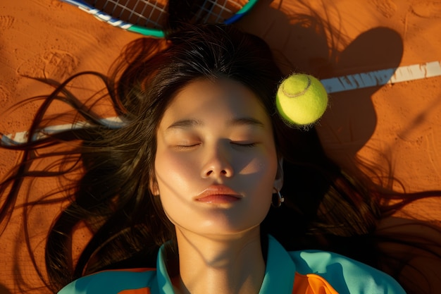 Foto gratuita retrato de una jugadora de tenis