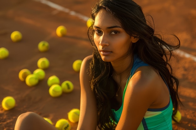 Foto gratuita retrato de una jugadora de tenis