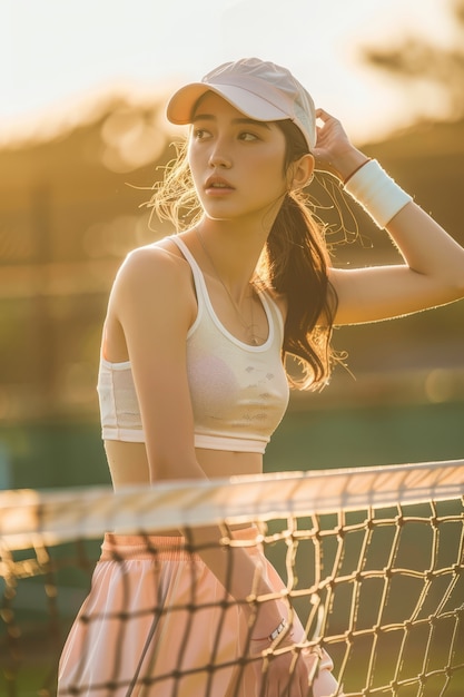 Foto gratuita retrato de una jugadora de tenis