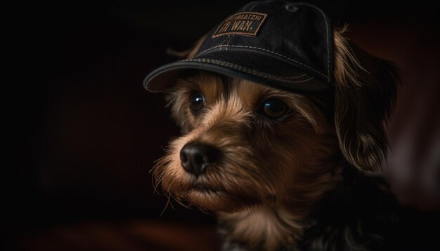 Retrato de un lindo terrier mirando la cámara generada por IA