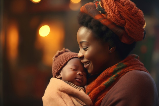 Foto gratuita retrato de una madre con un recién nacido