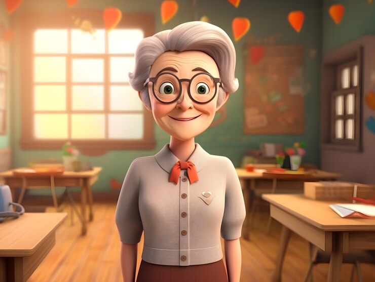 Foto gratuito retrato de una maestra senior para el día de la educación