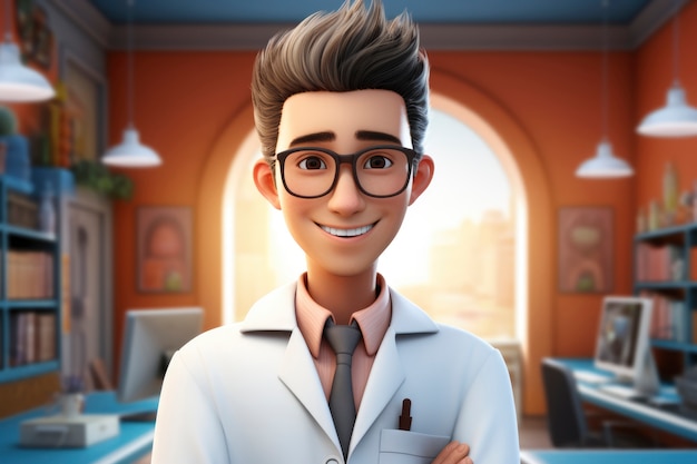 Retrato de un médico masculino en 3D
