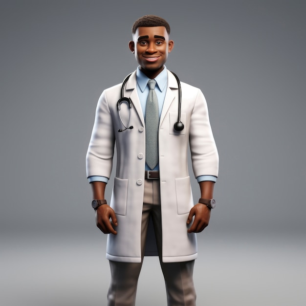 Foto gratuita retrato de un médico masculino en 3d
