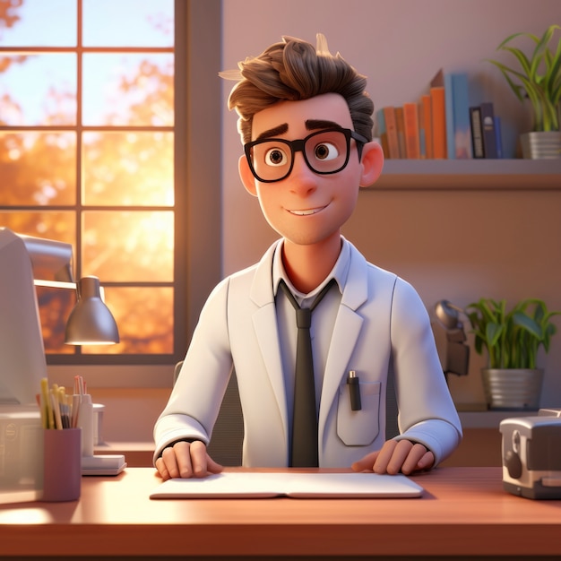 Foto gratuita retrato de un médico masculino en 3d