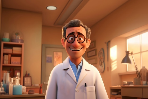 Foto gratuita retrato de un médico masculino en 3d