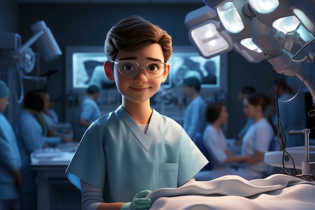 Foto gratuita retrato de un médico masculino en 3d