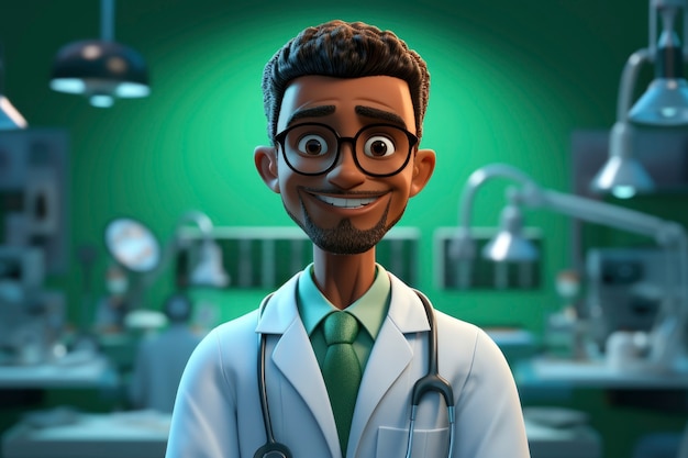 Foto gratuita retrato de un médico masculino en 3d