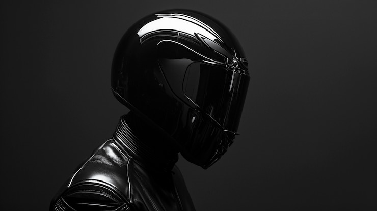 Foto gratuito retrato de una modelo con casco de motocicleta