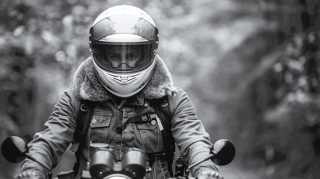 Foto gratuita retrato de una modelo con casco de motocicleta
