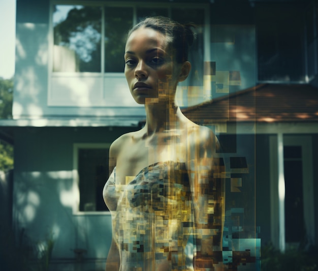 Retrato de una mujer adulta en estilo de arte digital