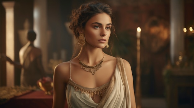 Retrato de mujer del antiguo imperio romano
