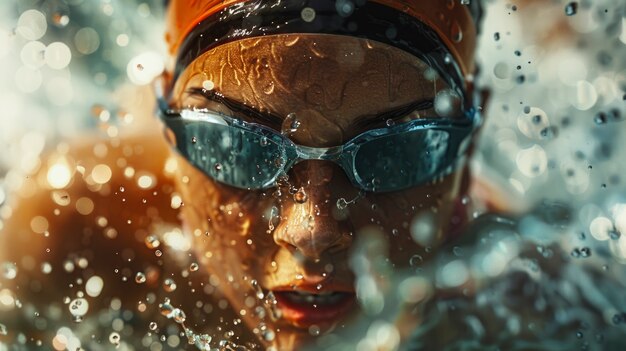 Retrato de una mujer compitiendo en el campeonato de los juegos olímpicos