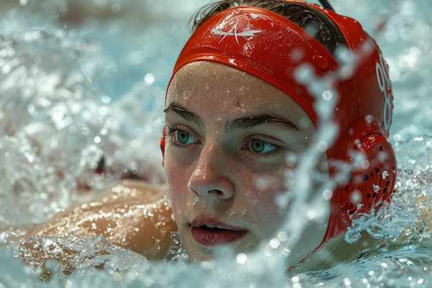 Foto gratuita retrato de una mujer compitiendo en el campeonato de los juegos olímpicos