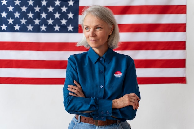 Retrato de mujer en el día de registro de votantes