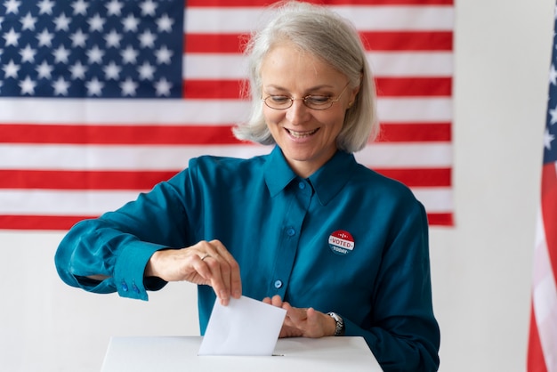 Retrato de mujer en el día de registro de votantes