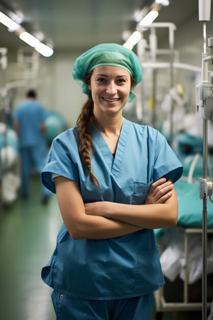 Retrato de mujer enfermera trabajando