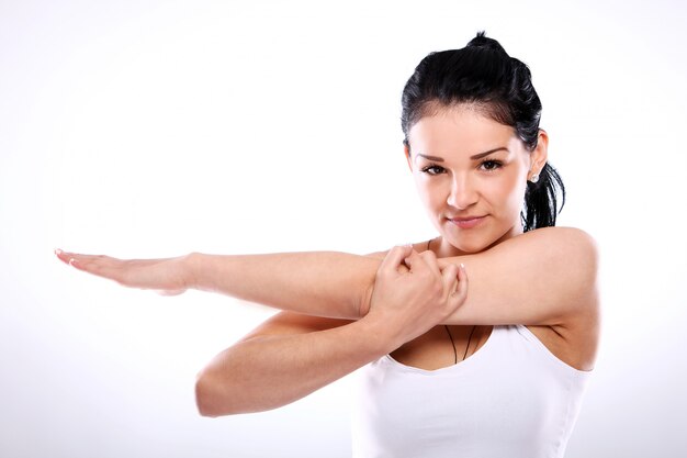 Retrato de una mujer haciendo ejercicio