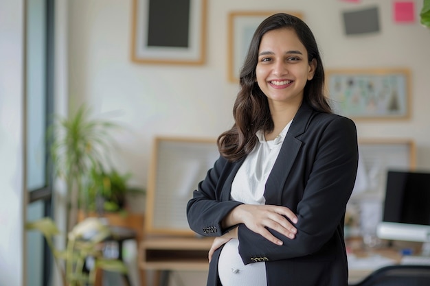 Foto gratuita retrato de una mujer india embarazada