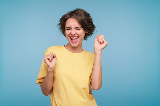 Retrato, de, un, mujer joven, bailando