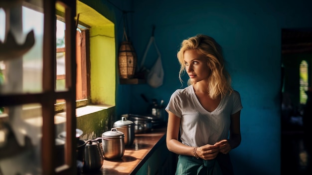 Retrato de una mujer milenaria que vive en el campo después de mudarse de la ciudad