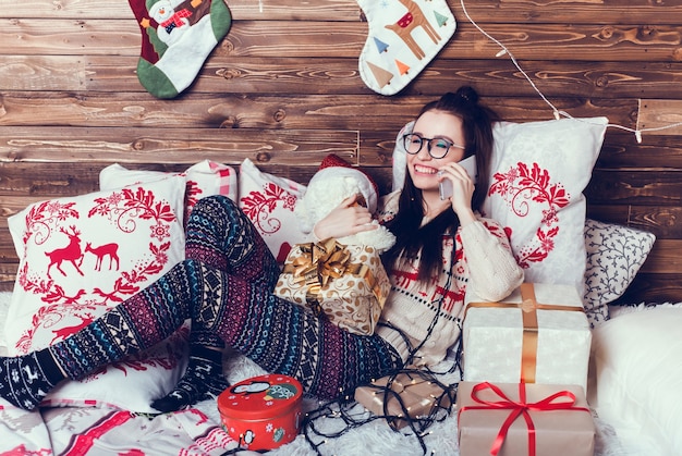 Retrato de mujer de Navidad