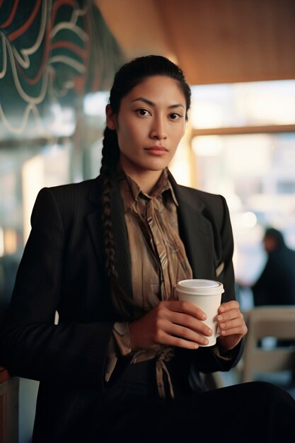 Retrato de una mujer de negocios indígena