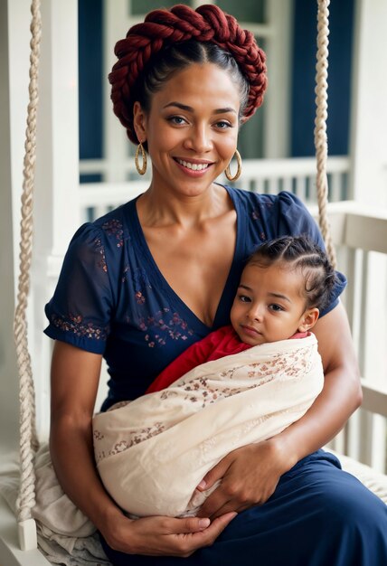 Retrato de una mujer que representa la maternidad