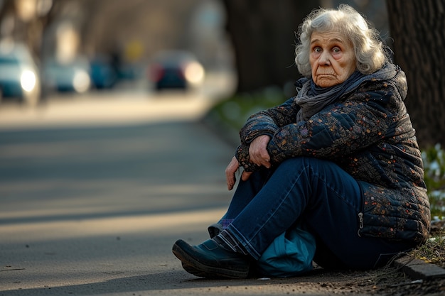 Retrato de una mujer triste y solitaria