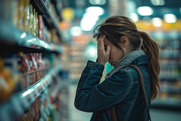 Retrato de una mujer triste y solitaria