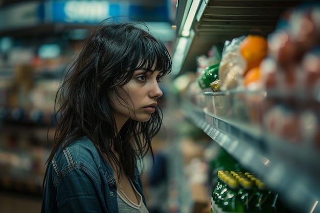 Foto gratuita retrato de una mujer triste y solitaria