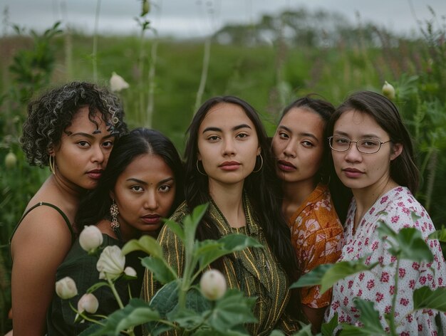 Retrato de mujeres diversas juntas