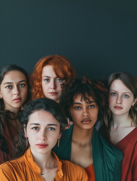 Retrato de mujeres diversas juntas