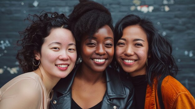 Retrato de mujeres diversas juntas